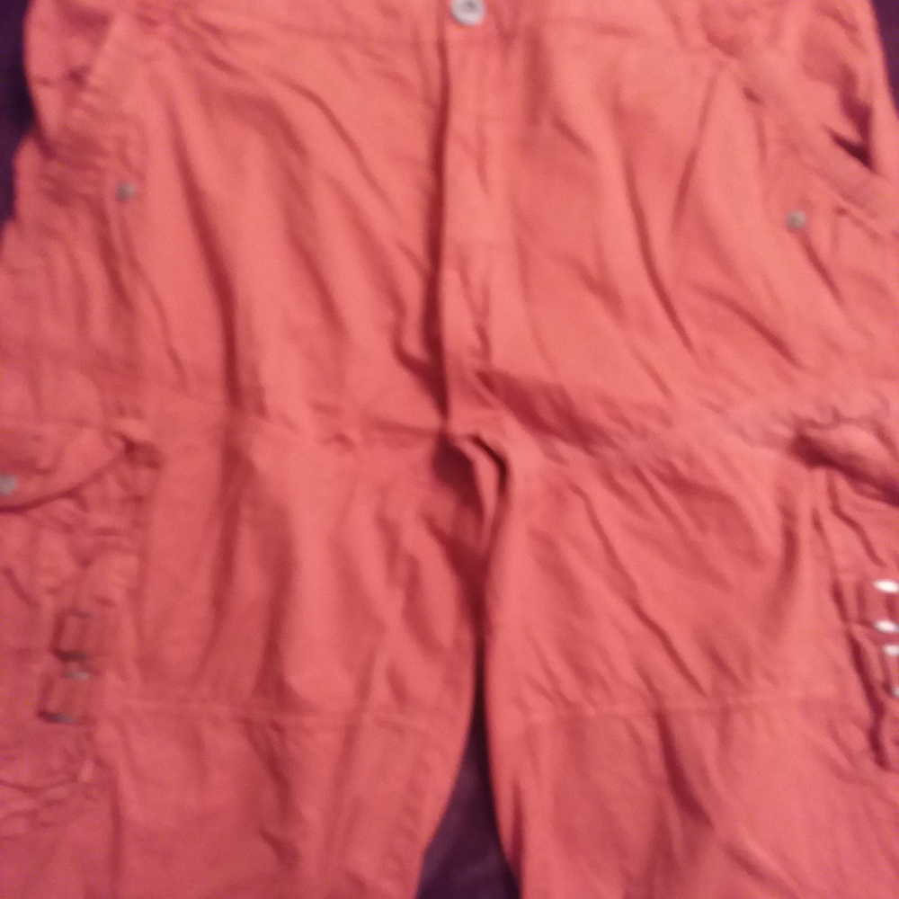 New Stone Touch Orange Cargo Short Pants sz 38
